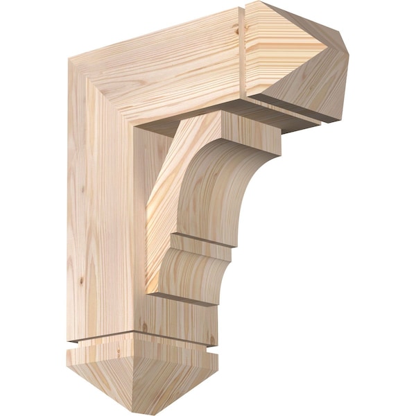 Ekena Millwork Balboa Arts and Crafts Smooth Bracket w/ Offset Brace, Douglas Fir, 7 1/2"W x 18"D x 22"H BKT0806X18X22BOA03SDF - main
